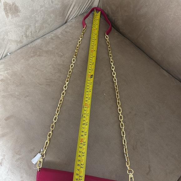 Tory Burch Mercer Classic Cross body- hot pink -Carnation Red with Gold hardware - Picture 14 of 16